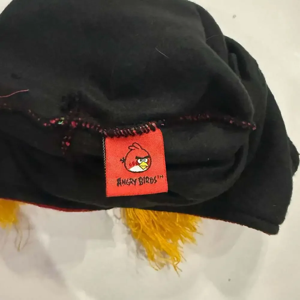 Angry Birds Red Trapper Hat with Yellow Braids and Tassels